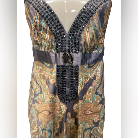 Cortefiel Elegant Multicolor Spaghetti Strap Dress Size:L - Picture 3 of 10